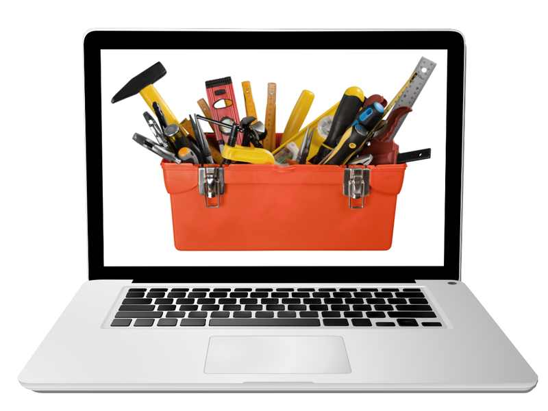 A laptop showing a completed challenge and progress toolbox